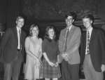 Bahá’í Assocation at Harvard, l-r Phil Christensen, Linda Roche, Juliet Smithies (later Gentzkow), Chris Filstrup, Greg Dahl, 12/67