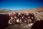 Bahá’ís gathered in the village of Huarcu, with our two guides kneeling on either side (from a dupl.)