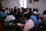 Rúhíyyih Khánum speaking at the Bahá’í Center, Port-au-Prince (5/81)