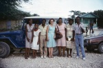 Alanna Robinson Vreeland and Gwili Posey with friends at the village we were visiting near Port-au-Prince (7/82)