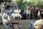 Rúhíyyih Khánum meeting with friends in the village of Orouk (?), west of Miragoane (10/82)