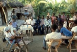 Rúhíyyih Khánum meeting with friends in the village of Orouk (?), west of Miragoane (10/82)