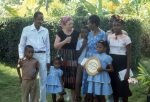 Rúhíyyih Khánum and friends, home of Michael Bannister, Les Cayes (10/82)