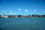 Departing from Les Cayes for Ile à Vâche in a small boat (11/82)