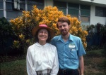 Joyce and Greg Dahl, Panamá airport, 5/72