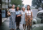 l-r Liz Rodriguez, Marion and Isobel Sabri, May Hofman, Oxford, August 1973