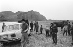 Teaching trip to the village of CheongJung Ri. Washing the car in the river, it got stuck, and was pulled out be a farmer's bullock.