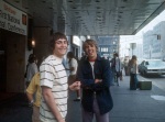 Friends arriving for the St. Louis conference, Denny Allen on right (8/74)