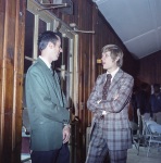 Keith Dahl and Phil Christensen, wedding of Dawn Smith and Greg Dahl, Amherst, Mass. (10/74)