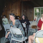 Mimi McClellan, Linda Roche (far right), wedding of Dawn Smith and Greg Dahl, Amherst, Mass. (10/74)