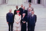 Newly-elected National Spiritual Assembly, l-r front: George Latimer, Dorothy Baker, Amelia Collins, Allen McDaniel, rear: Louis Gregory, Leroy Ioas, Roy Wilhelm, Philip Sprague, Horace Holley, May 23, 1944 (from dupl.)