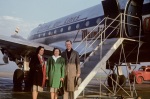 Marzieh Gail, Joyce & Arthur Dahl, South Bend airport, 5/47