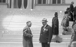 Leroy Ioas (with hat), Baha'i Convention at the House of Worship, May 4, 1947