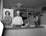 Chef Hyatt Cooper & staff in kithcen at Geyserville (flash) 7/12/1951