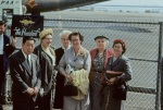 Virginia Breaks leaving for her pioneer post in Ponape, SF Airport, l-r: Tony Seto, Mildred Nichols, ?, Virginia Breaks, Mamie Seto and Joyce Dahl 10/53