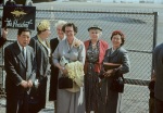Virginia Breaks leaving for her pioneer post in Ponape, SF Airport, l-r: Tony Seto, Mildred Nichols, ?, Virginia Breaks, Mamie Seto and Joyce Dahl 10/53