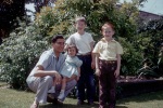 Amin Banani with daughter Susanne, Roger and Gregory Dahl, Palo Alto, 5/54
