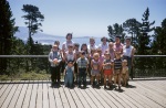 Bahá’í children’s class, Gregory and Roger Dahl (left), Joyce Dahl (rear center), Pebble Beach, 6/57
