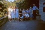 Group incl. Nancy Phillips, Joyce and Arthur Dahl, Victor de Araujo (front), Geyserville, 7/57