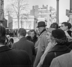 The Guardian's funeral, boarding cars, London Hazira, Charles Wolcott, Marion Hofman, Borrah Kavelin, Charlott Linfoot, 11/57