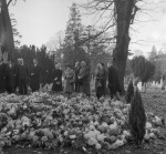 The Guardian's funeral, at grave after graveside service, Dorothy and John Ferraby (center), 11/57