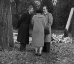 The Guardian's funeral, at grave after graveside service, John and Dorothy Ferraby, Bill Sears, 11/57