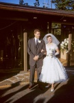 Jim Markert and Barbara Yazdi after their wedding, Pebble Beach, 11/58
