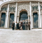 National Spiritual Assembly members Borrah Kavelin, Amoz Gibson, Charlotte Linfoot, Charles Wolcott, Sarah Pereira, Arthur Dahl, Hugh Chance and David Ruhe, Wilmette, 4/61