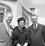 Bahá’í Convention: Charles Wolcott, Borrah Kavelin and Mildred Mottahedeh (Int'l Council), 4/29/1961