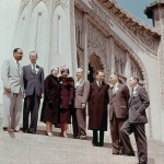 National Spiritual Assembly members Amoz Gibson, Arthur Dahl, Charlotte Linfoot, Sarah Pereira, Charles Wolcott, Borrah Kavelin, Dave Ruhe and Hugh Chance, Wilmette, 4/61 (from dupl.)