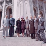 National Spiritual Assembly members Amoz Gibson, Arthur Dahl, Charlotte Linfoot, Sarah Pereira, Charles Wolcott, Borrah Kavelin, Dave Ruhe and Hugh Chance, Wilmette, 4/61 (from dupl.)