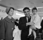 Bahá’í Congress Trip: Nas Rasekh, Valerie & daughter at L.A. Airport 4/25/1963