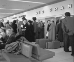 Bahá’í Congress trip: crowd in line at airport 4/25/1963