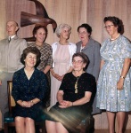 John Irwin, Joyce Dahl, Loava Carter, Beatrice Irwin, ?, Mildred Nichols & Virginia Breaks, Pebble Beach 5/63