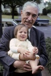 Kazem Kazemzadeh with child, New Haven, 8/64
