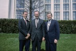 Keith and Arthur Dahl, Paul Pettit at the National Bahá’í Convention, Wilmette, 5/65