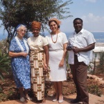 Ludmila Van Sombeek, Elizabeth Olinga, ? and Enoch Olinga, Haifa, 9/68