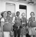 Joyce Dahl, Mildred Mottahedeh, Glenford Mitchell, ? and Charlotte Linfoot, Jamaica Cruise, 5/71