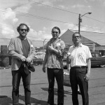 Mark Sadan (left) and film crew, Jamaica conference, 5/71