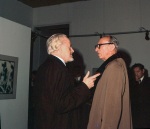Mark Tobey at the opening of his one man show at the Louvre, 10/61