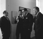 André Malraux (French Minister of Culture, center) at the Tobey show opening at the Louvre, 10/61
