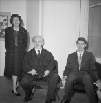 Joyce Dahl, Mark Tobey & Arthur Lyon Dahl at the Louvre opening, 10/61