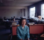 Joyce Dahl in Mark Tobey’s studio, Seattle, 6/62