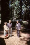 Joyce Dahl, Mark Tobey and Pehr in redwoods, 7/62