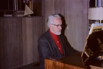 Mark Tobey at the piano, home of the Dahls, Pebble Beach, 7/62