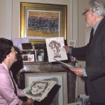 Joyce Dahl and Mark Tobey in his studio, Basel, 5/63