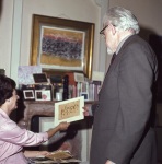 Joyce Dahl and Mark Tobey in his studio, Basel, 5/63
