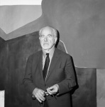 Mark Tobey in his studio in Basel, Switzerland,   5/14/1963