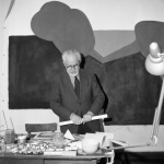 Mark Tobey's studio in Basel, Switzerland,   5/14/1963