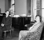 Keith and Joyce Dahl in Mark Tobey's studio in Basel, Switzerland,   5/14/1963